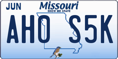 MO license plate AH0S5K