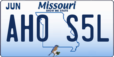 MO license plate AH0S5L