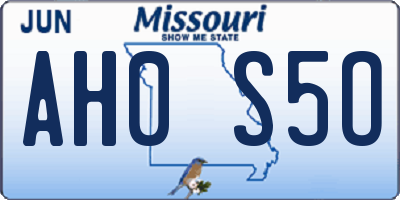 MO license plate AH0S5O