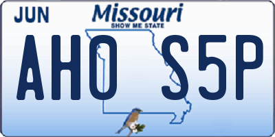 MO license plate AH0S5P