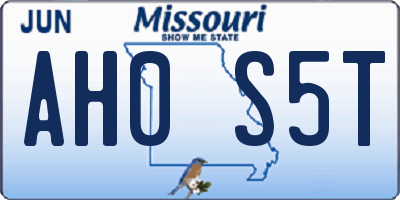 MO license plate AH0S5T