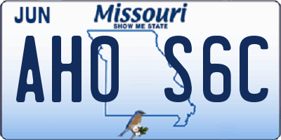 MO license plate AH0S6C