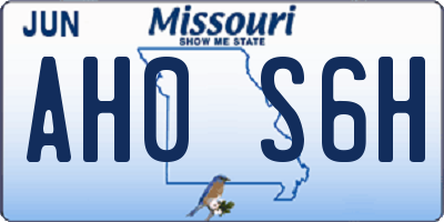 MO license plate AH0S6H