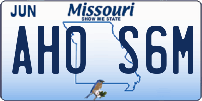 MO license plate AH0S6M