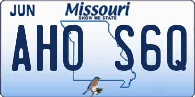 MO license plate AH0S6Q