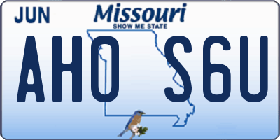 MO license plate AH0S6U