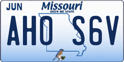 MO license plate AH0S6V