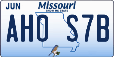 MO license plate AH0S7B