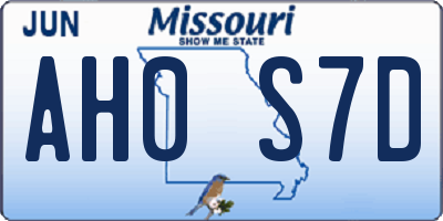 MO license plate AH0S7D