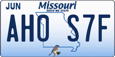 MO license plate AH0S7F