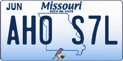 MO license plate AH0S7L