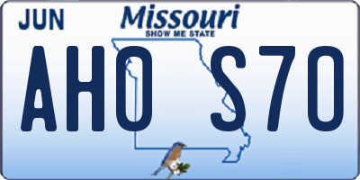 MO license plate AH0S7O