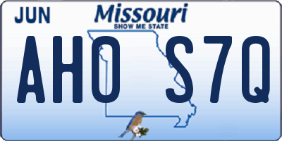 MO license plate AH0S7Q