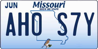 MO license plate AH0S7Y