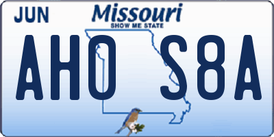 MO license plate AH0S8A