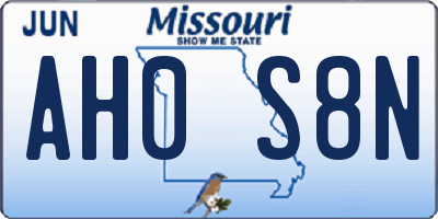 MO license plate AH0S8N