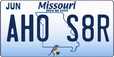 MO license plate AH0S8R