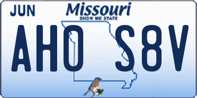 MO license plate AH0S8V