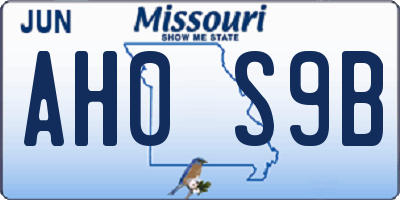 MO license plate AH0S9B