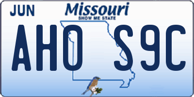 MO license plate AH0S9C