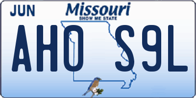 MO license plate AH0S9L