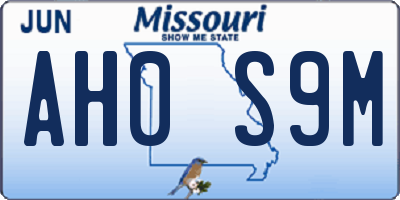 MO license plate AH0S9M