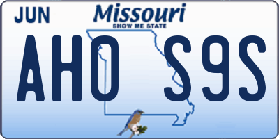 MO license plate AH0S9S