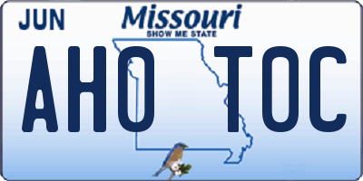 MO license plate AH0T0C