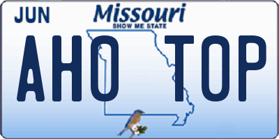 MO license plate AH0T0P