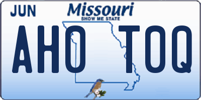 MO license plate AH0T0Q