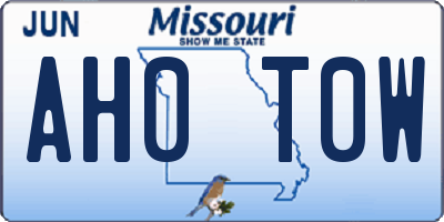 MO license plate AH0T0W