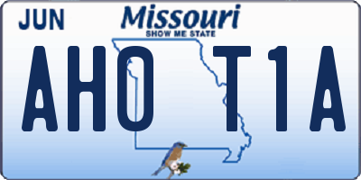 MO license plate AH0T1A