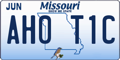 MO license plate AH0T1C
