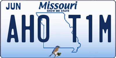 MO license plate AH0T1M