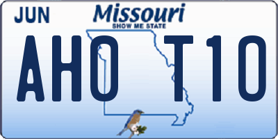 MO license plate AH0T1O