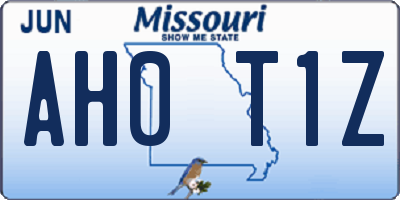 MO license plate AH0T1Z