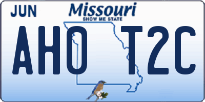 MO license plate AH0T2C