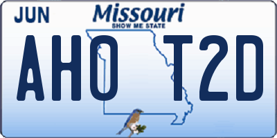 MO license plate AH0T2D