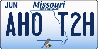 MO license plate AH0T2H