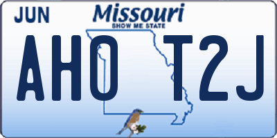 MO license plate AH0T2J