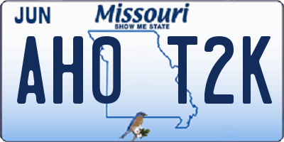 MO license plate AH0T2K