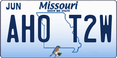 MO license plate AH0T2W