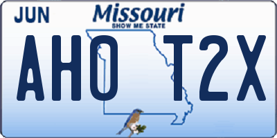 MO license plate AH0T2X