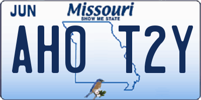 MO license plate AH0T2Y