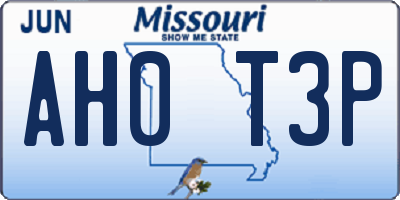 MO license plate AH0T3P