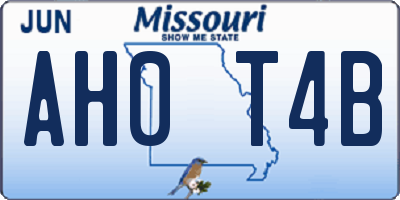 MO license plate AH0T4B