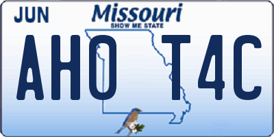 MO license plate AH0T4C