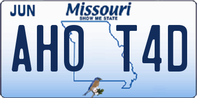 MO license plate AH0T4D