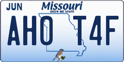 MO license plate AH0T4F