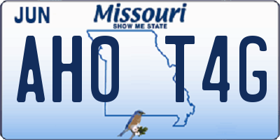 MO license plate AH0T4G